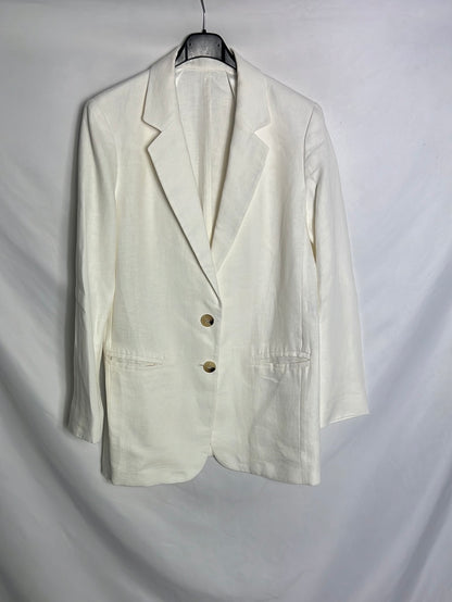 MASSIMO  DUTTI . Blazer lino larga. T 38