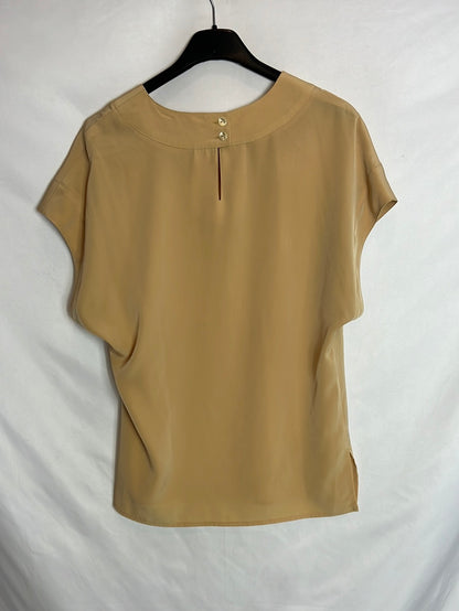 BURBERRY. Blusa vainilla bordada T.38