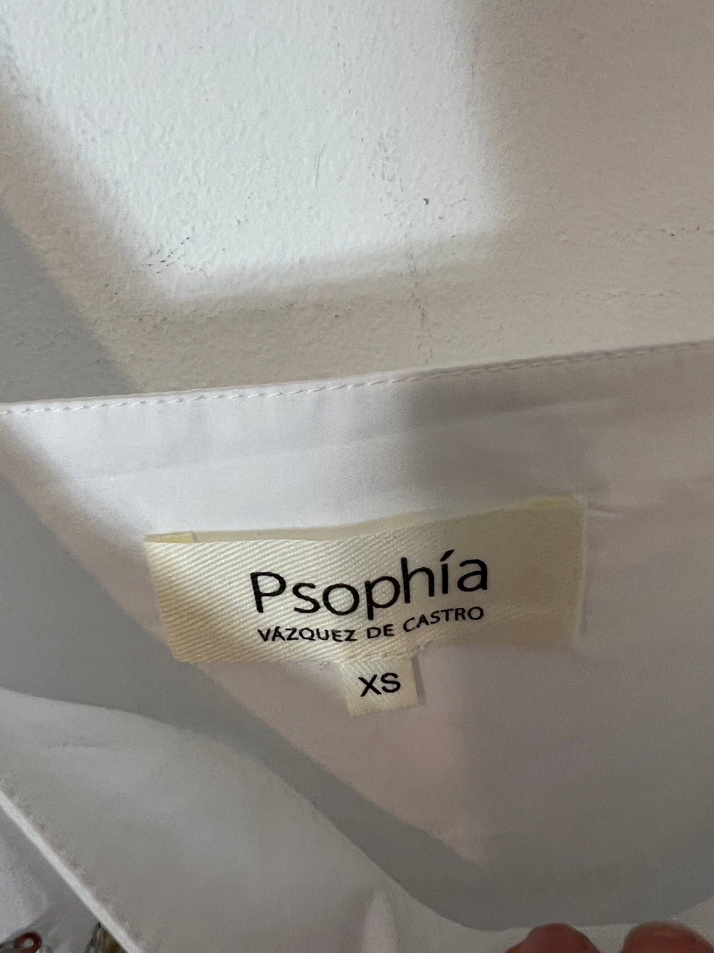 PSOPHIA. Top blanco flor lentejuelas T.xs