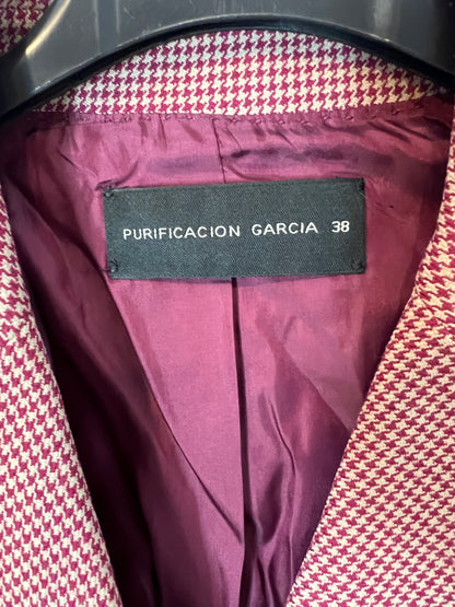 PURIFICACIÓN GARCIA. Blazer pata de gallo granate. T 38