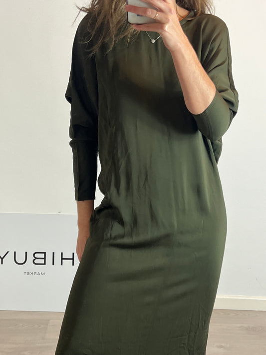 ZARA. Vestido largo verde T.m