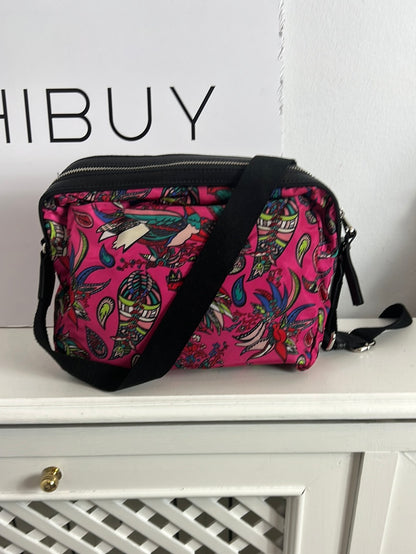 BIMBA Y LOLA. Bolso tela rosa estampado