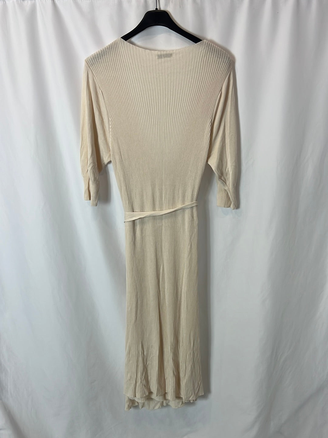 OTRAS. Vestido canalé beige T.s