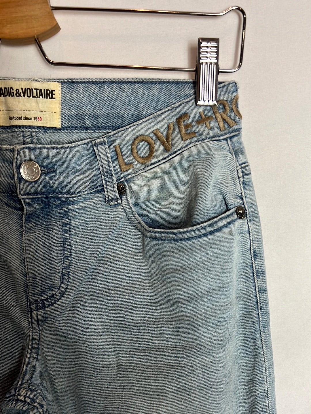 ZADIG&VOLTAIRE. Denim campana letras bordadas. T M