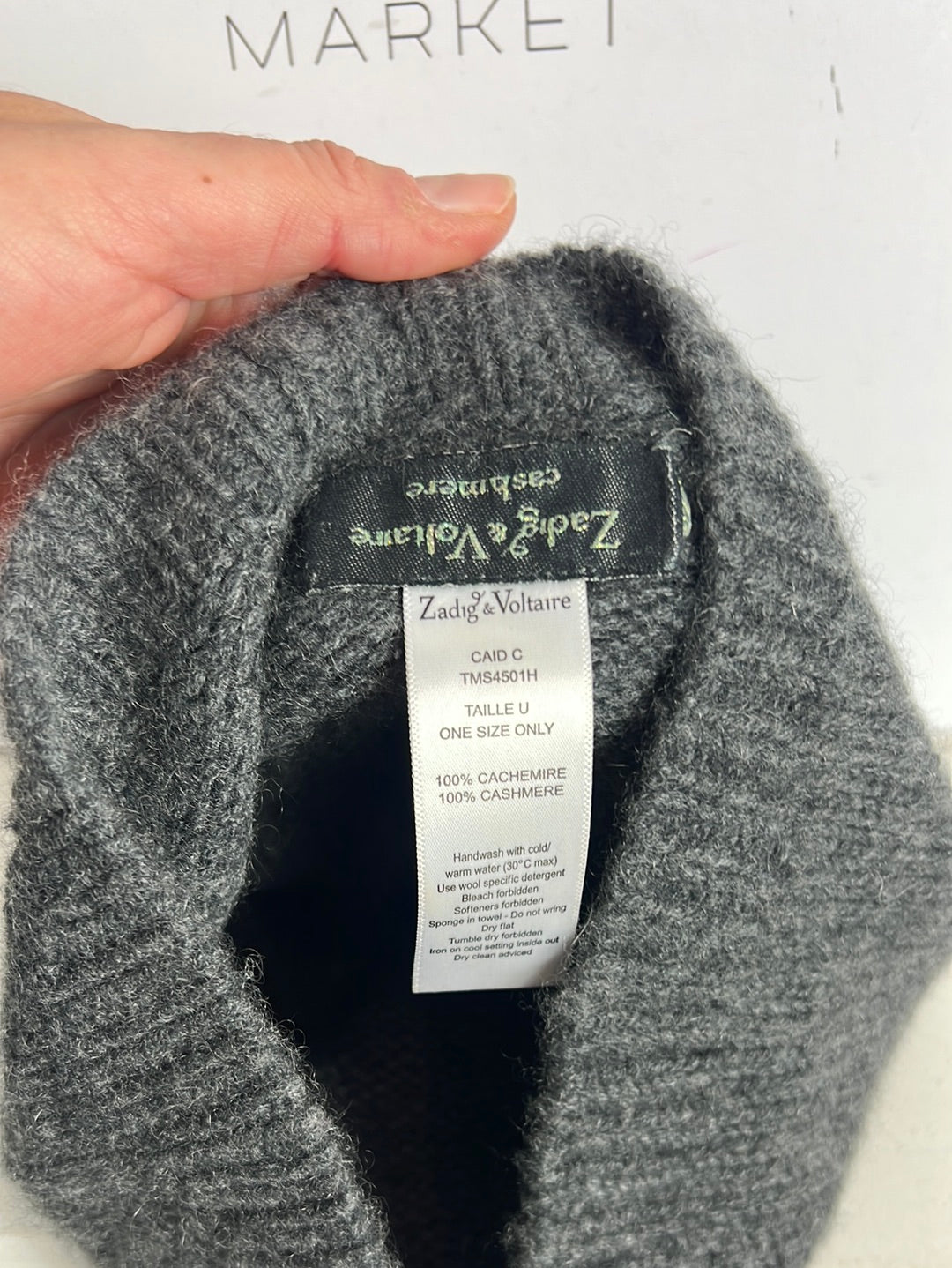 ZADIG&VOLTAIRE. Gorro cashmere gris. T U