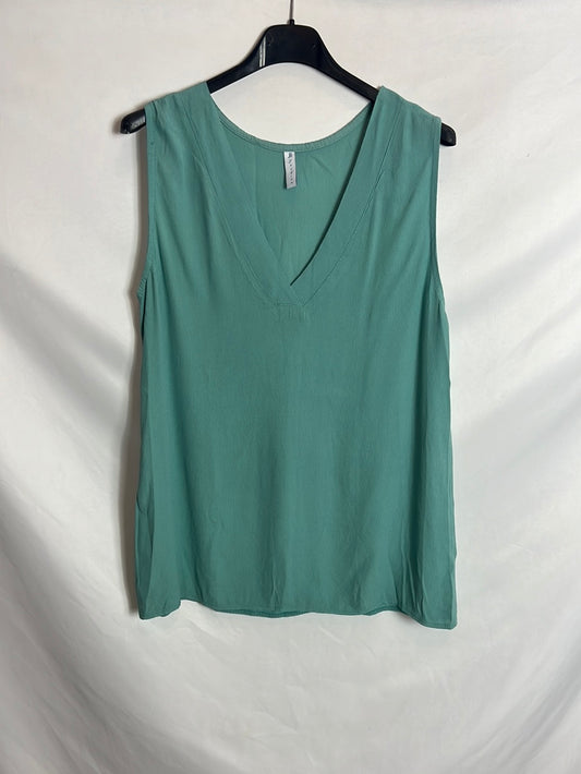 OTRAS. Blusa sin mangas verde agua. T L