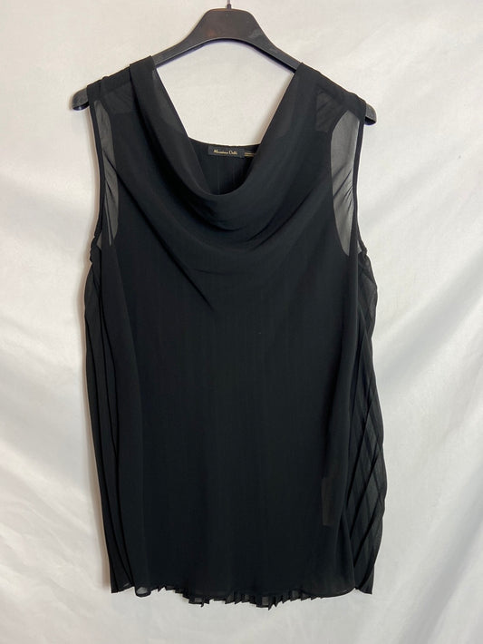 MASSIMO DUTTI. Blusa negra sin mangas T.XS