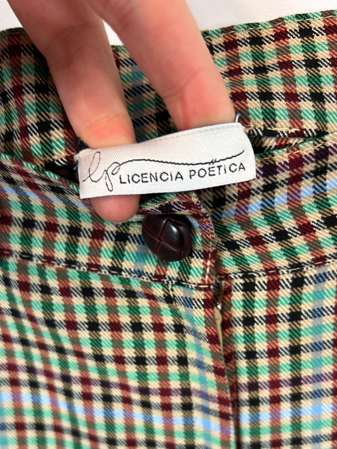 LICENCIA POETICA. Pantalón cuadros colores TU(S)