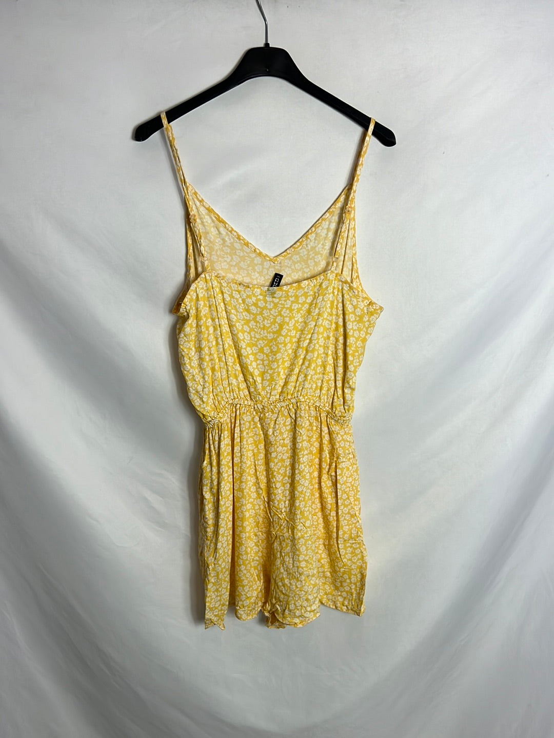 H&M. Mono corto amarillo flores. T 36 (Tara)