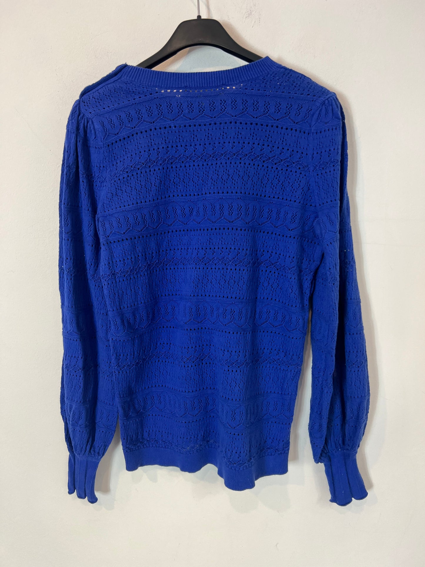 SEZANE. Jersey azul troquelado  T.s (Tara)