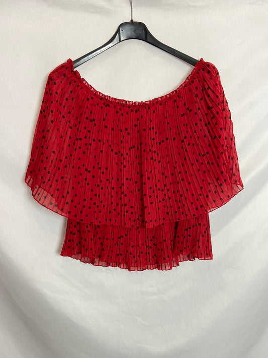 ZARA. Blusa plisada lunares. T. xs