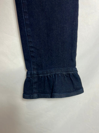 J BRAND. Denim oscuro cropped  volante. T 27(36)