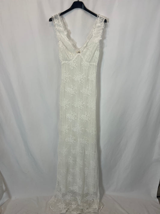 NAME THE BRAND. Vestido blanco encaje T.s