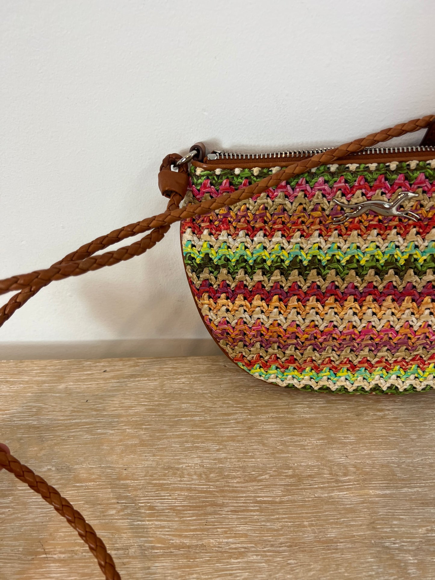 BIMBA Y LOLA. Bolso asa larga rafia colores