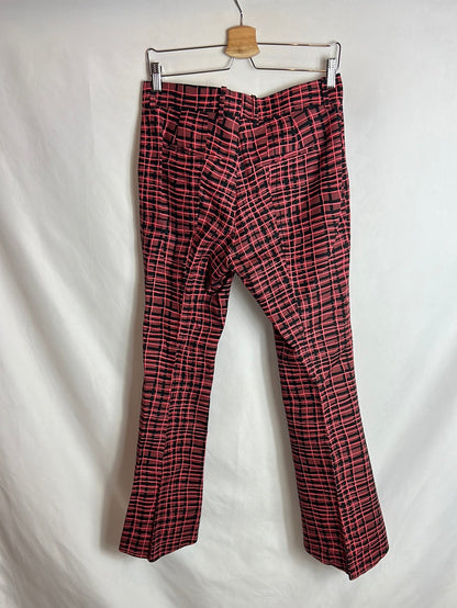 ZARA. Pantalón rosa estampado geométrico . T M