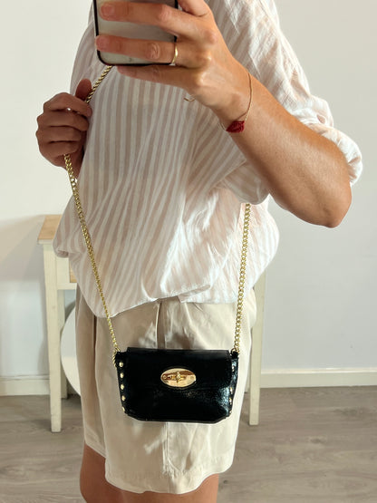 OTRAS. Bolso mini negro piel