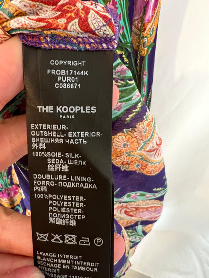 THE KOOPLES. Vestido midi seda estampado. T 1 (S)