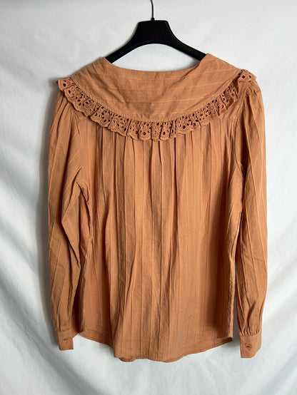 ZARA. Blusa naranja textura. T S