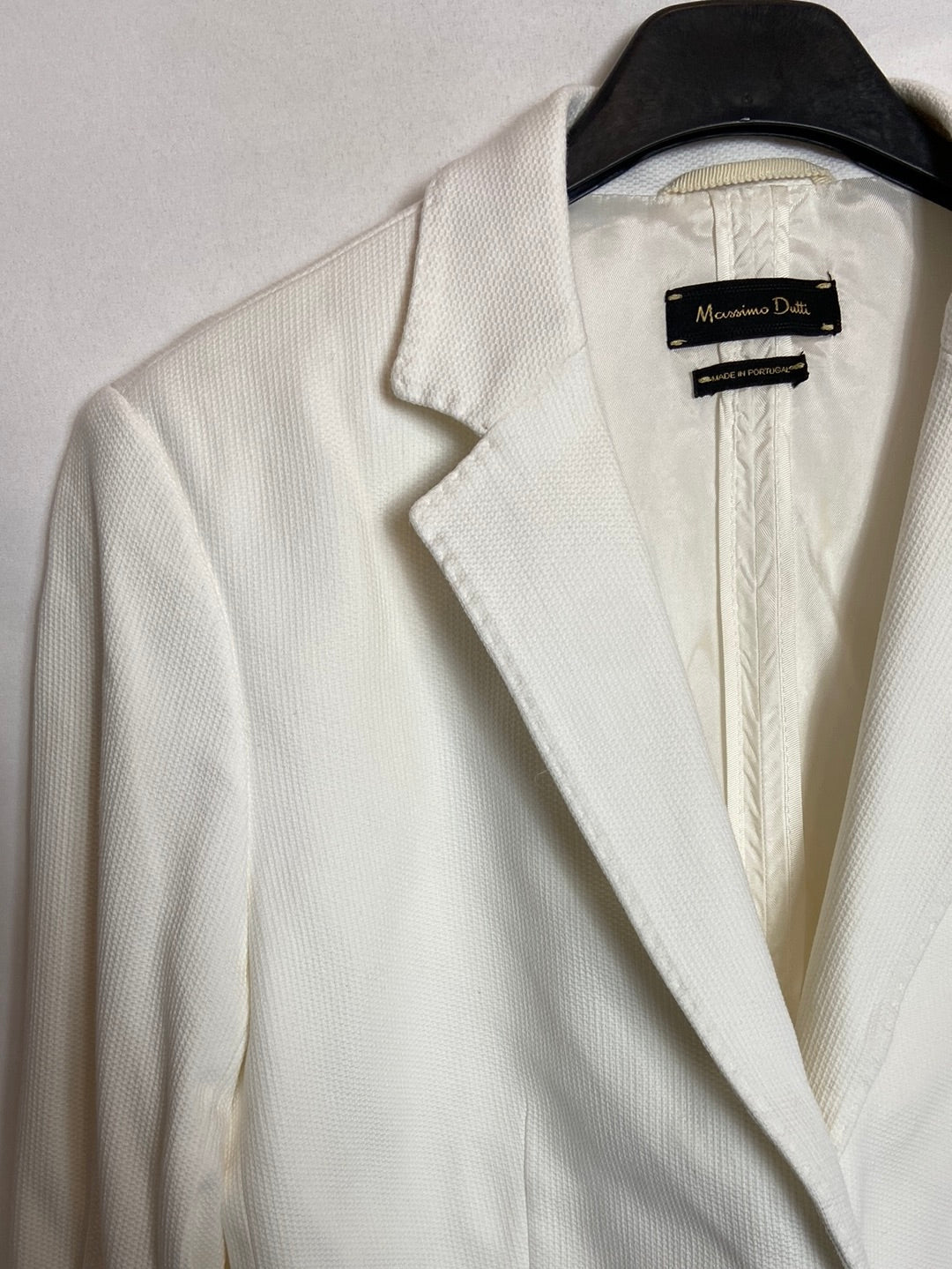 MASSIMO DUTTI. Blazer blanca textura T.U (S)