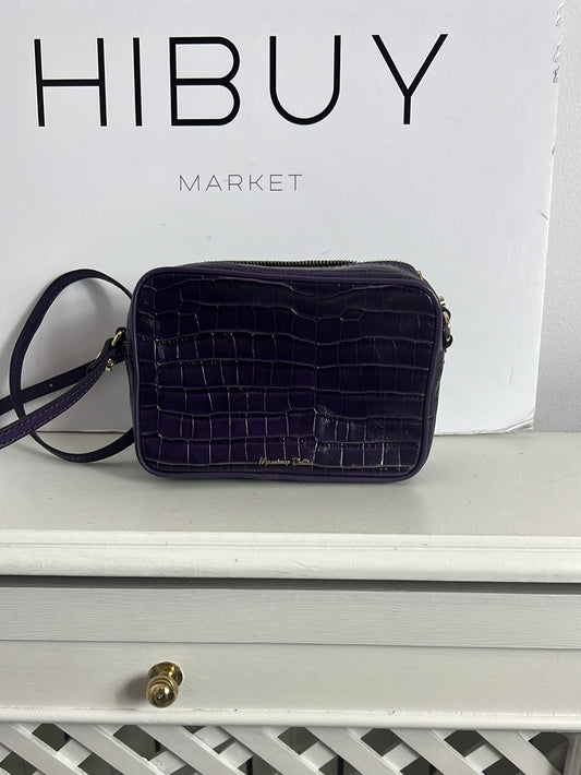 MASSIMO DUTTI. Bolso mini piel morado