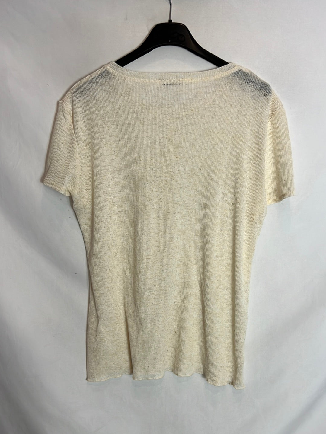 ZARA. Top beige textura jaspeada. T XL