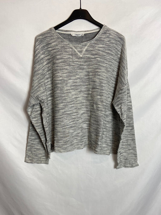 MANGO. Sudadera gris jaspeada T.M