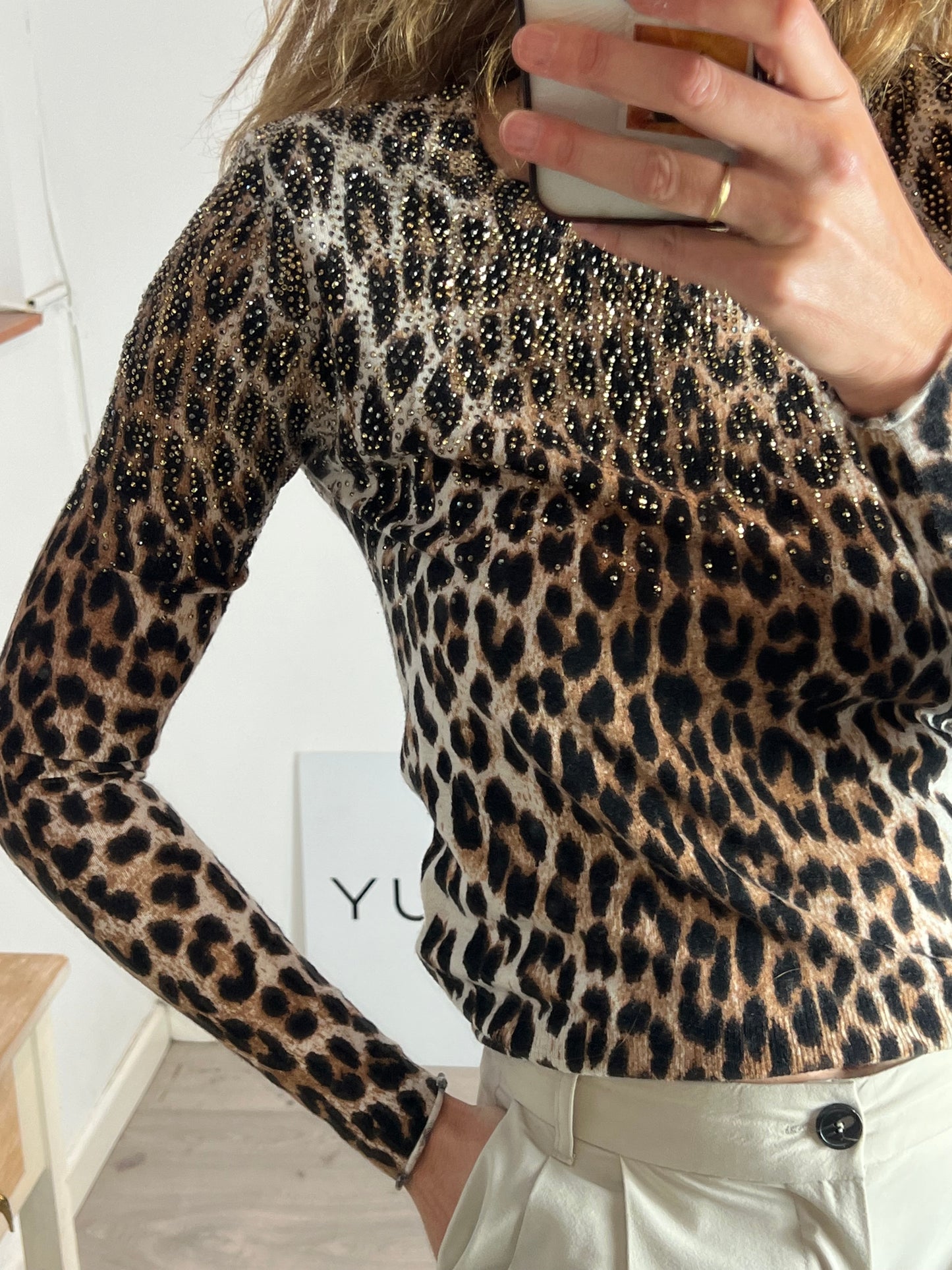 ZADIG&VOLTAIRE. Jersey cashmere animal print detalles. T S