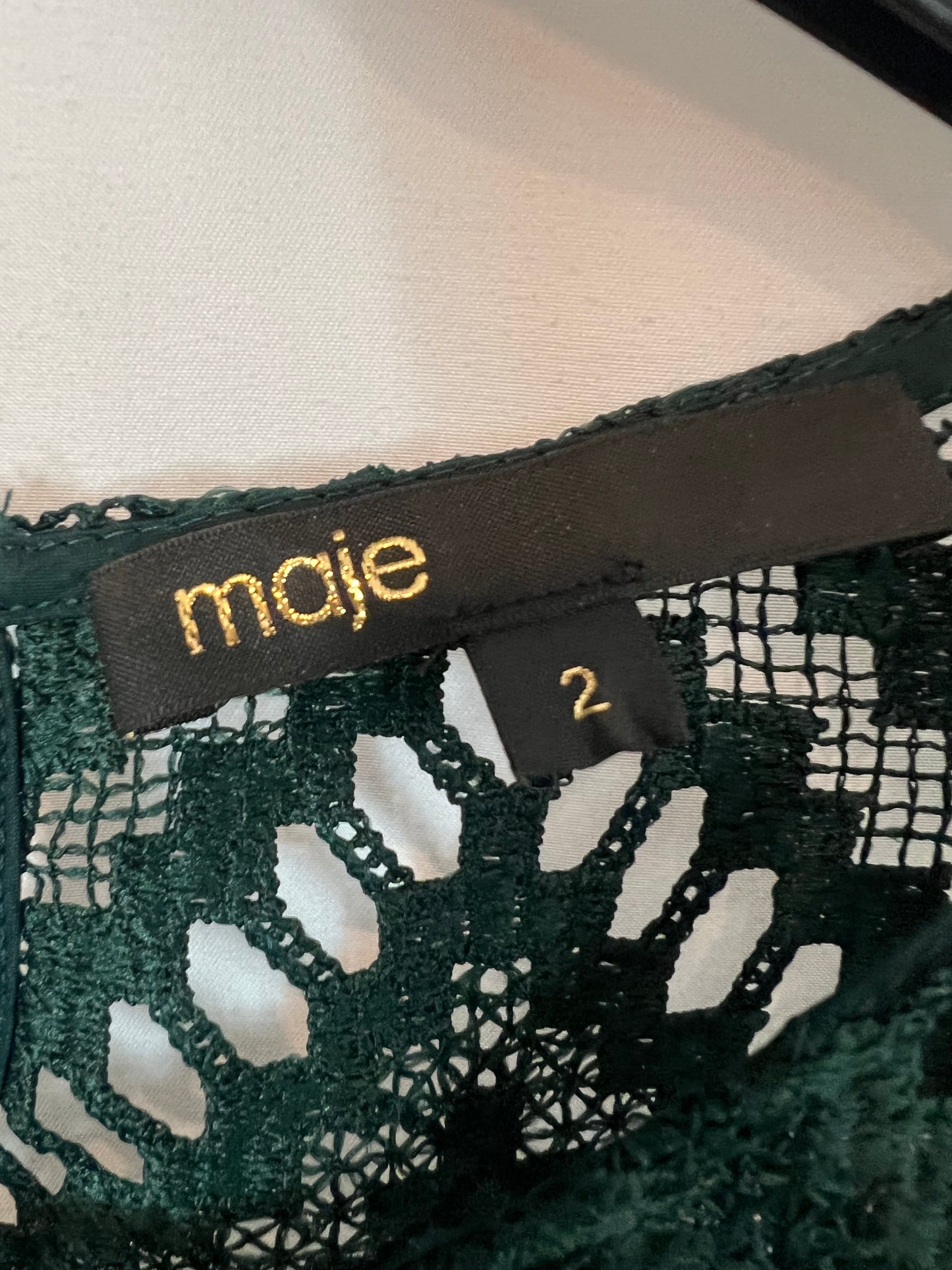 MAJE. Top verde doble textura. T 2 (M)