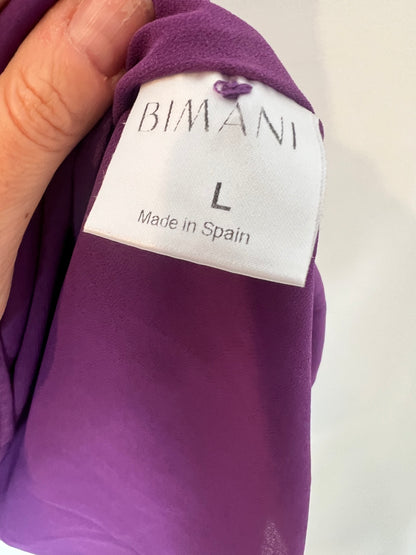 BIMANI. Blusa morada textura cuello alto. T L (M)