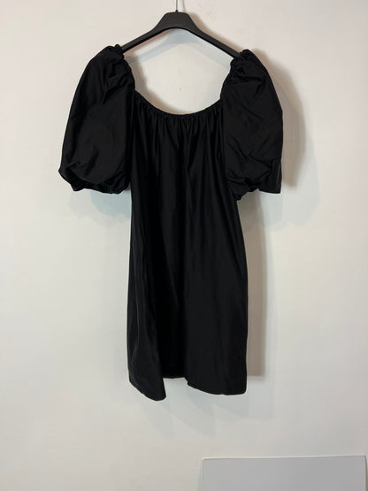 MANGO. Vestido corto negro manga farol. T M