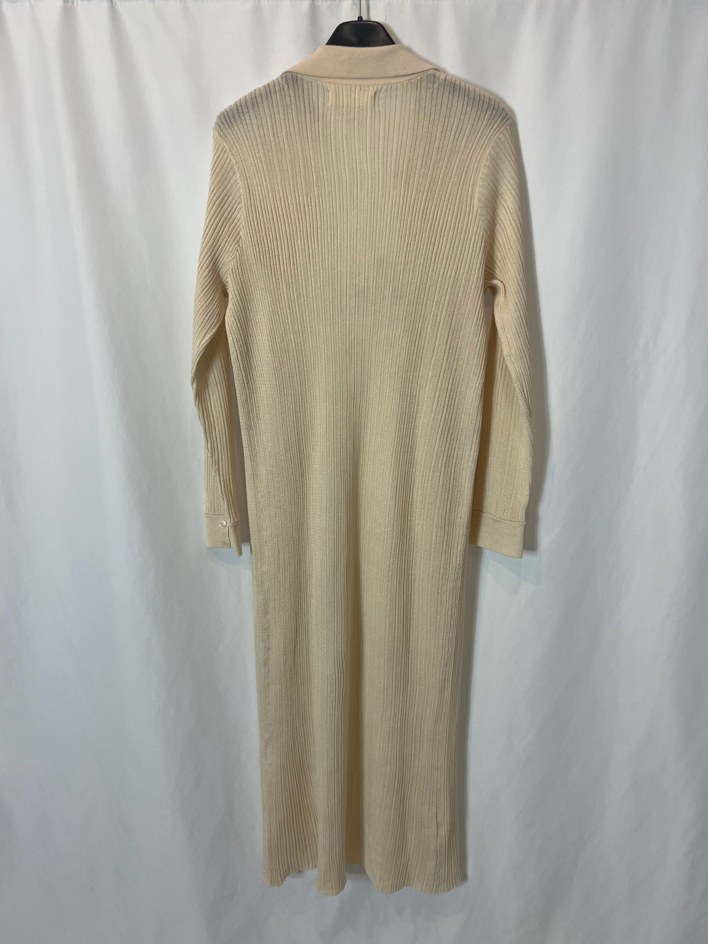 MANGO. Vestido/chaqueta larga beige T.m