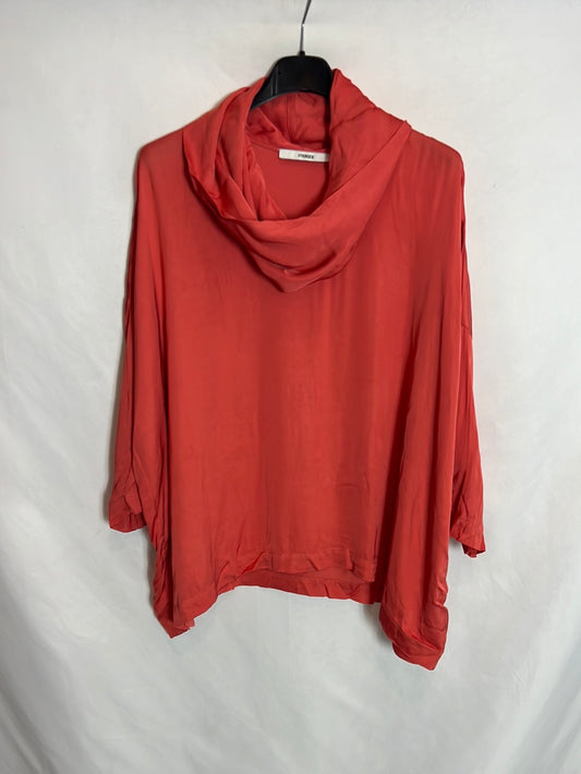 UTERQÚE. Blusa color coral fluida. T M