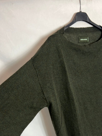 ZADIG&VOLTAIRE . Jersey verde cashmere detalle estrellas. T XS