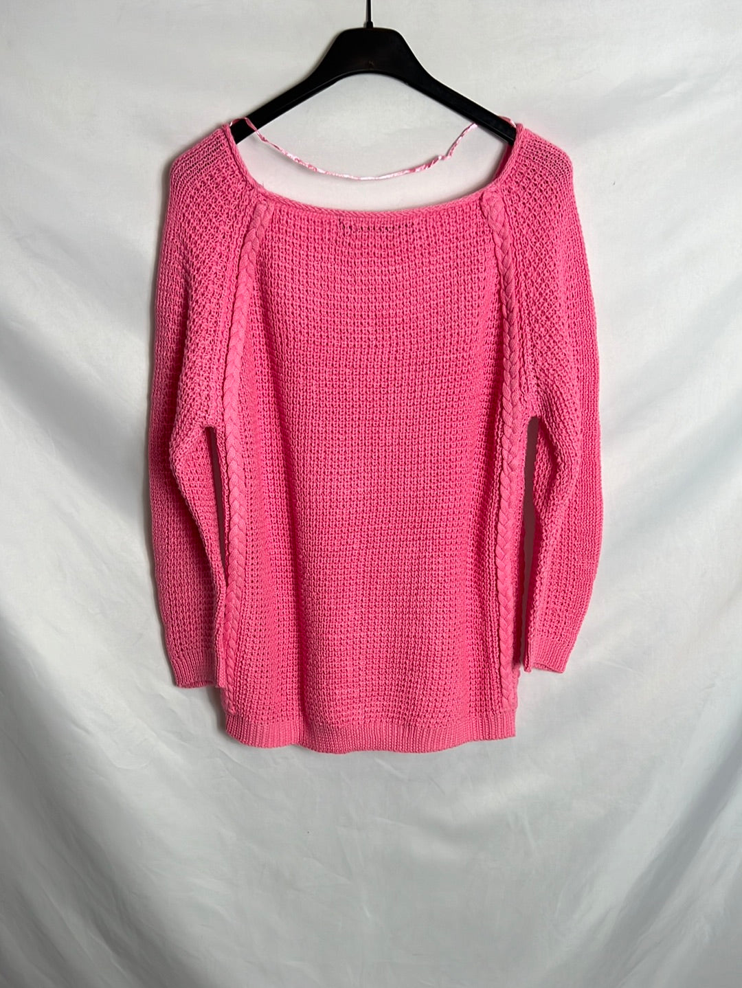 ZARA. Jersey punto rosa. T L (S)