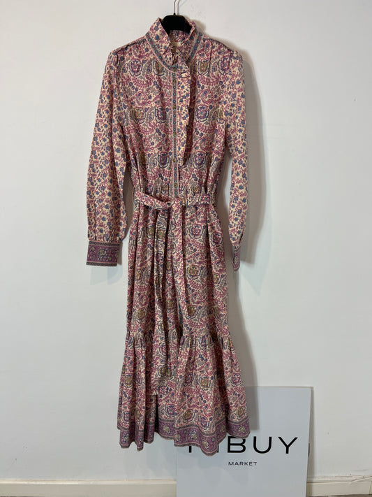 SEZANE. Vestido largo camisero flores T.40