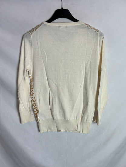 J. CREW. Rebeca beige lentejuelas. T XS