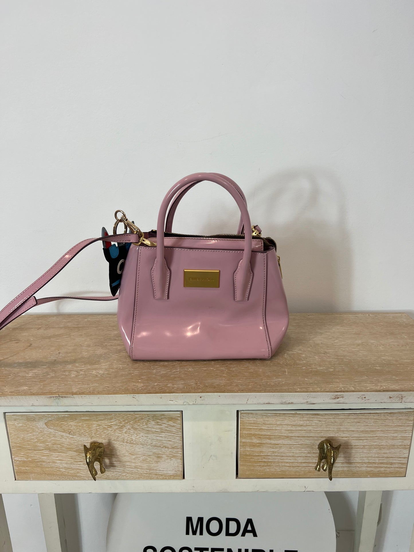 BIMBA Y LOLA. Bolso  rosa doble asa (tara)