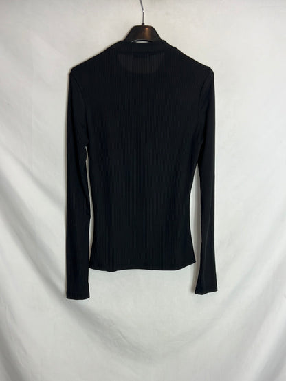 LOAVIES. Top canalé negro elastico . T XS