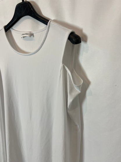 CALVIN KLEIN. Top blanco elástico hombros. T S