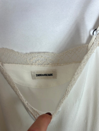 ZADIG&VOLTAIRE . Top lencero beige. TS/M