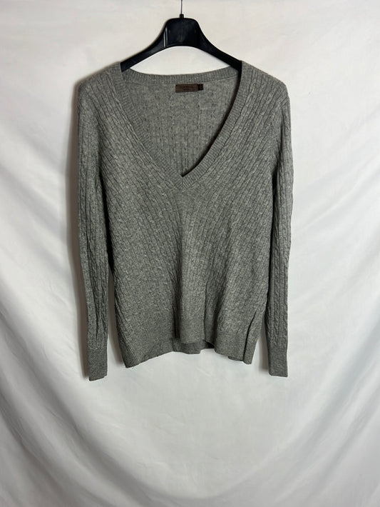 CORTEFIEL. Jersey gris ochos T.xl