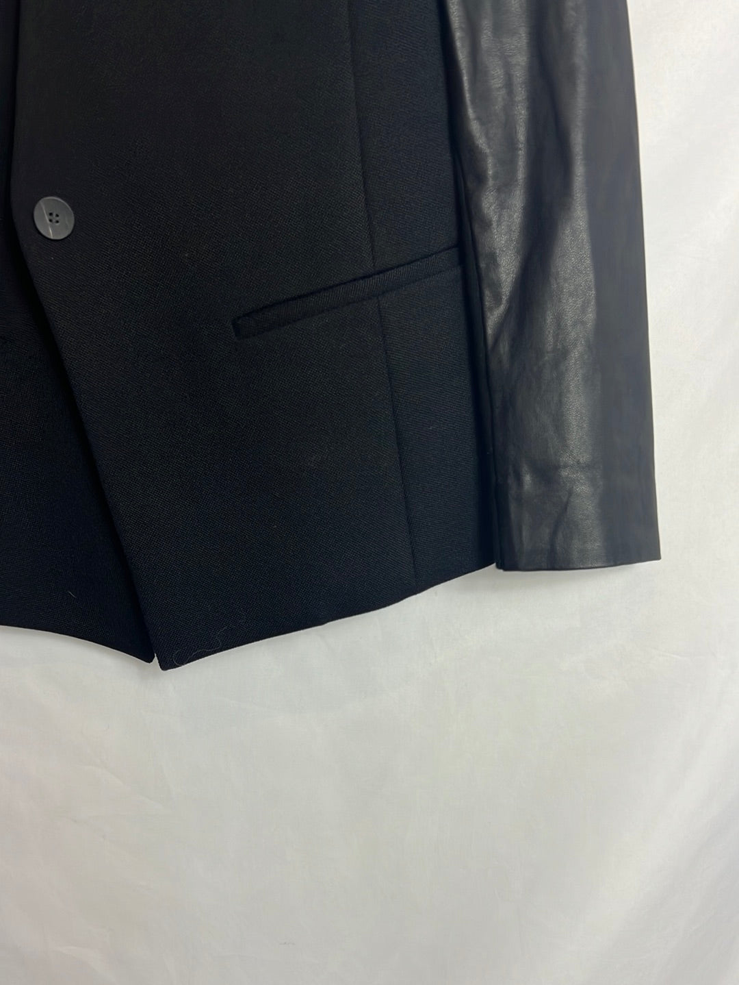 HELMUT LANG. Blazer doble textura negra . T 8( L)