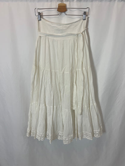 CATALINA BONET. Falda midi blanca T.u(36)