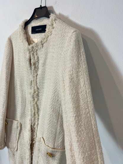 ZARA. Chaqueta beige tweed T.s