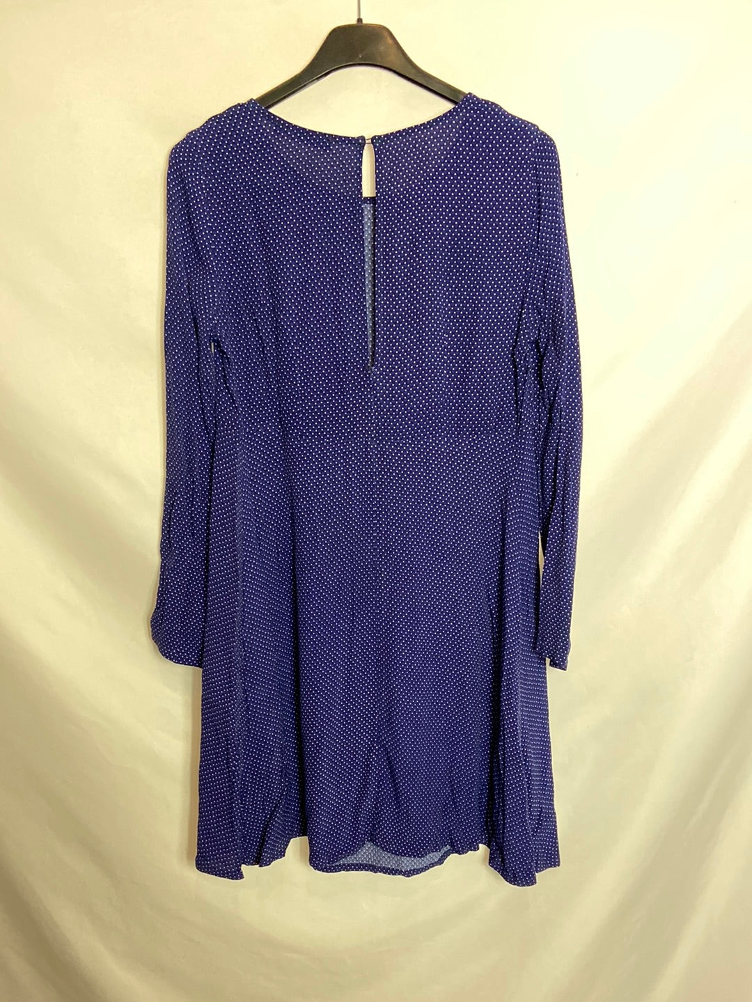 MANGO. Vestido azul lunares T.XS