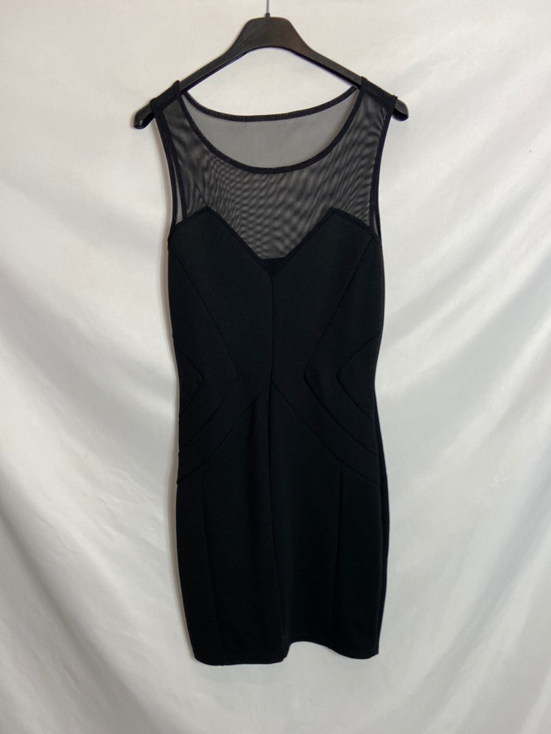 OTRAS. Vestido negro textura. T U (S)