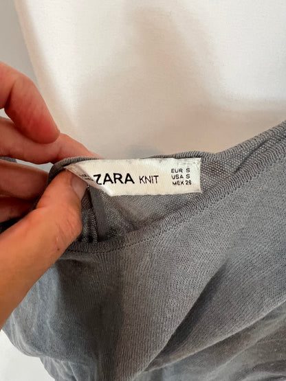 ZARA. Top largo algodón semitransparente. T S