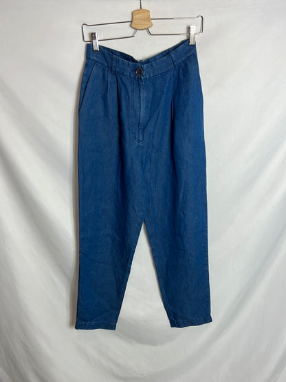 SESSÚN. Pantalón denim fluido estilo chino. T 36