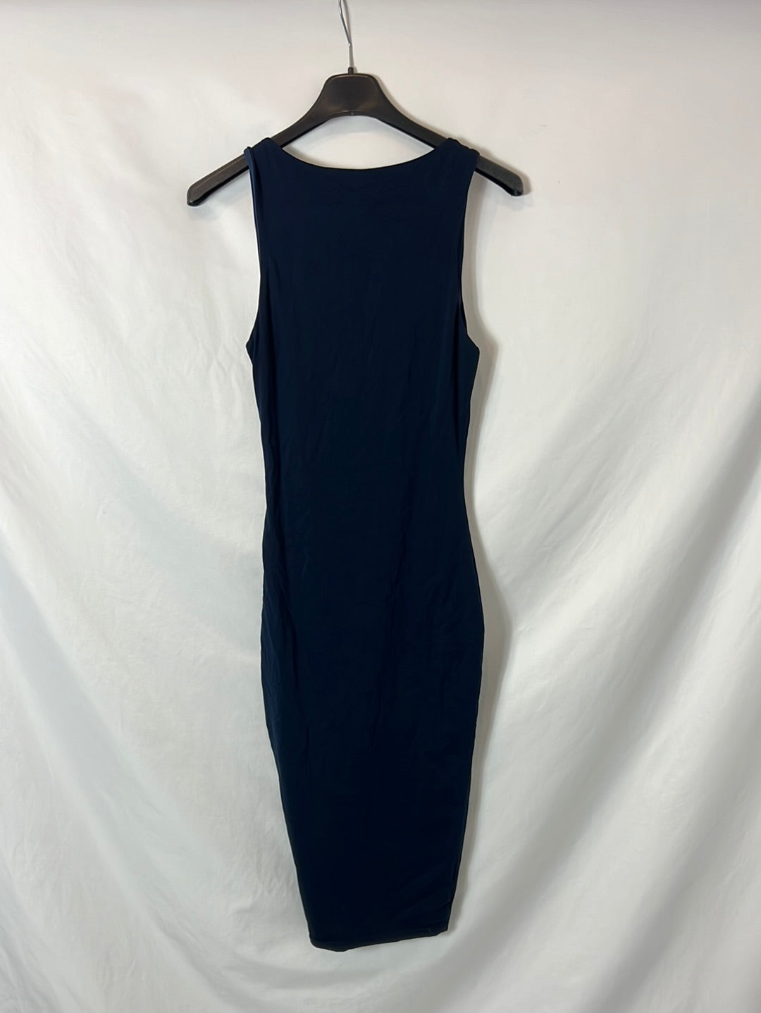 SUPERDOWN. Vestido azul midi entallado. T S