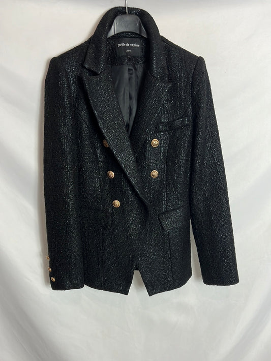 DROLE DE COPINE. Blazer negra textura. T S (Tara)